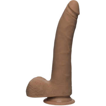 The D Realistic D 9 inches Slim Dildo with Balls Tan