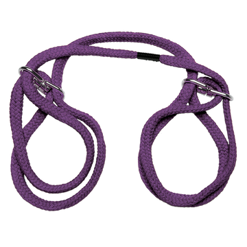 Japanese Style Bondage Cotton Wrist or Ankle Cuffs Purple