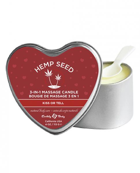 Earthly Body Candle 3 In 1 Heart Kiss Or Tell 4oz Candle