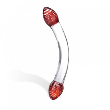 Red Head Glass Double Dildo