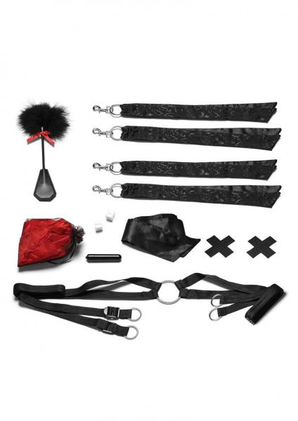 Night Of Romance Satin Cuffs, Rose Petals 6 Piece Bed Spreader Set