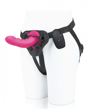 Pegasus 6 inches Curved Ripple Peg Harness &amp; Remote Pink