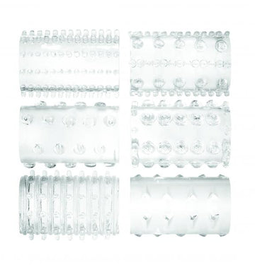 Super Stretch Tickler Sleeves 7 Per Set Clear