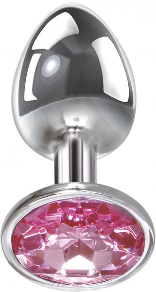 Adam &amp; Eve Pink Gem Anal Plug Small Silver