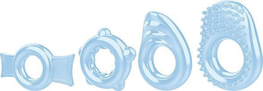 Ring A Ding Ding 4 Cock Rings Blue