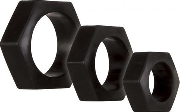 Lug Nuts 3 Cock Rings Black