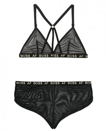 Vibes Boss AF Bralette &amp; Retro Shorts Black L/XL