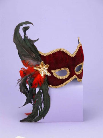 Half Mask Karneval Maroon O/S