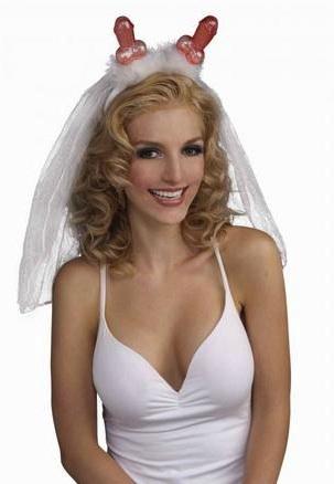 Bachelorette Penis Headband W/Veil