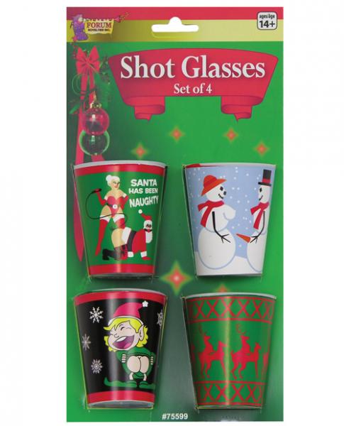 Christmas X-Rated Shot Glasses 4 Pieces