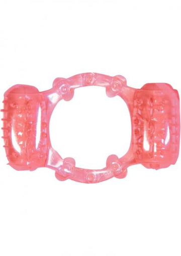 Humm Dinger Double Dinger Dual Vibrating Cock Ring Magenta