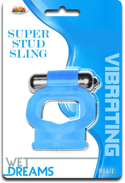 Wet Dreams Super Stud Sling Blue Vibrating Ring