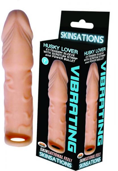 Husky Lover Extension Sleeve, Power Bullet & Scrotum Strap 7in