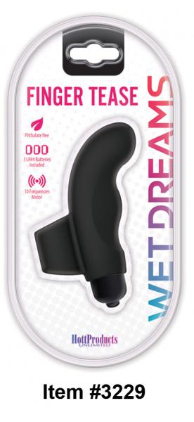 Wet Dreams Finger Tease Vibrator Black