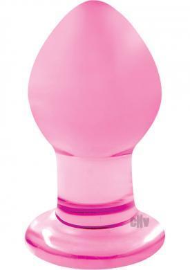 Crystal Premium Glass Small Pink Butt Plug