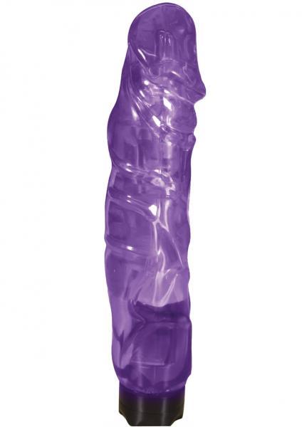 Crystal Cock Big Boss Light Up Tip Purple Vibrator