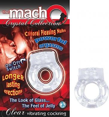 Macho Crystal Cockring Clear Vibrating