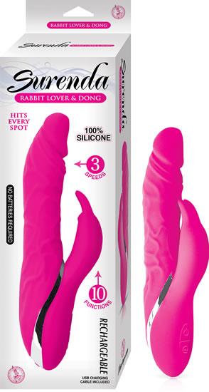 Surenda Rabbit Lover &amp; Dong Pink Vibrator