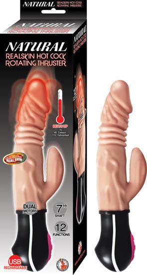 Natural Realskin Hot Cock Rotating Thruster Vibrator