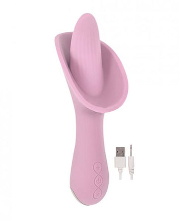 Devine Vibes Vibro Tongue Clit Hugger Pink