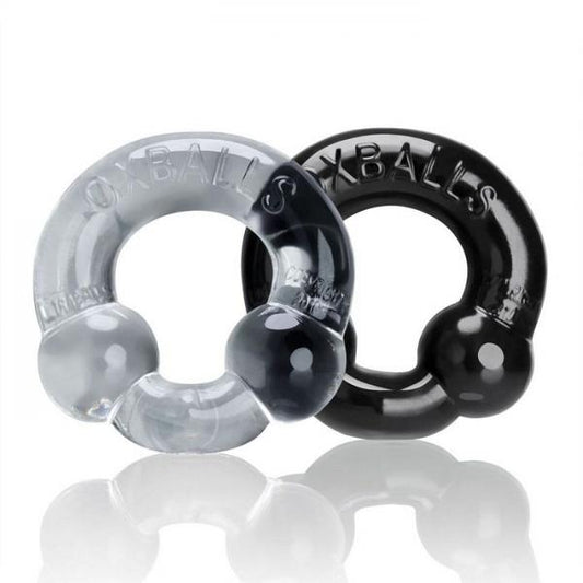 Oxballs Ultraballs Cock Rings Black, Clear 2 Pack