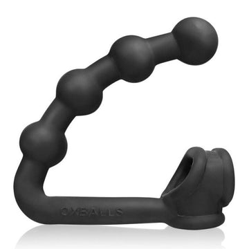 Buttballs Asslock &amp; Cock Sling Oxballs Silicone TPR Blend Black Ice