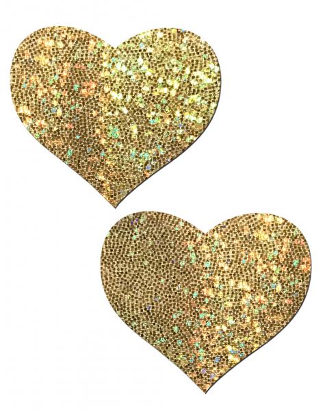 Pastease Gold Glitter Heart Pasties O/S