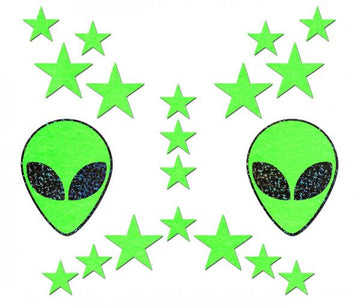 Pastease Set Neon Alien Glow In The Dark Stars Pasties