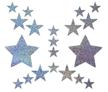 Pastease Set Silver Glitter Star With Mini Stars Pasties