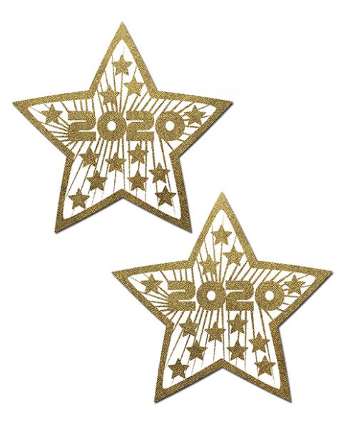 Happy New Years 2020 Gold Stars Pasties O/S