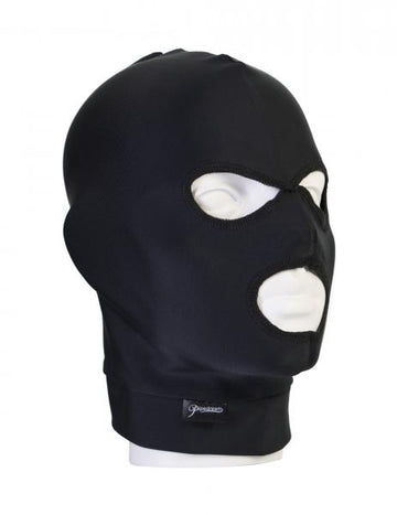 Fetish Fantasy Black Spandex 3 Hole Hood O/S