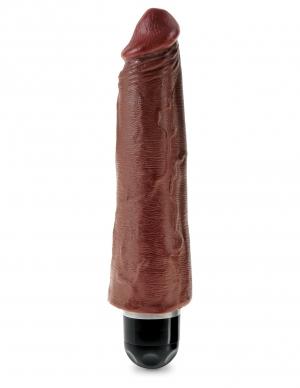 King Cock 8 inches Vibrating Stiffy Brown