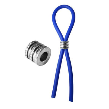 Bolo Silicone Lasso &amp; Grooved Stainless Steel Slider Blue