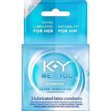 K-Y You &amp; Me Extra Lubricated Latex Condoms 3 Pack