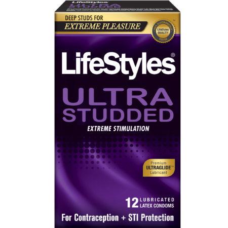 Lifestyles Ultra Studded Latex Condoms 12 Count