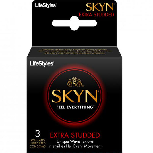 Lifestyles Skyn Extra Studded 3 Pack Non-Latex Condoms