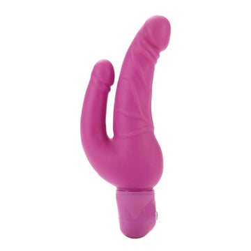 Bendie Power Stud Over &amp; Under Double Vibrating Dildo Waterproof - Pink