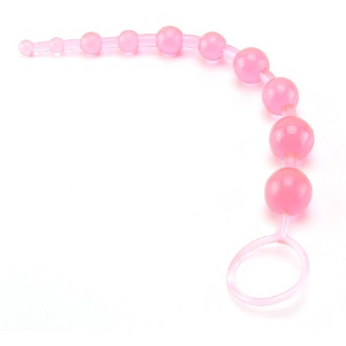 X 10 Beads Graduated Anal Beads 11 Inch - Pink