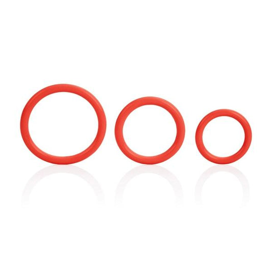 Tri-Rings Red Cock Ring Set