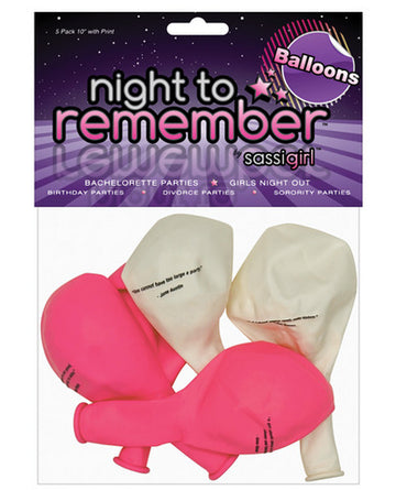 Night to remember 10in balloons w/print - pack of 5