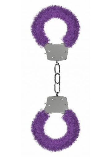 Ouch Pleasure Handcuffs Furry Cuffs Purple