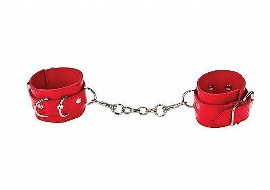 Ouch Leather Cuffs Red