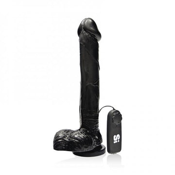 Cock with Balls Vibrating Egg &amp; Suction Cup Black