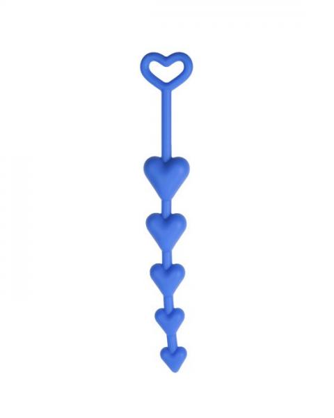 Heart Shaped Anal Beads Blue