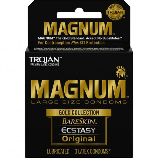 Trojan Magnum Large Size Condoms Gold Collection 3 Pack