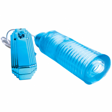 Cyberskin Solo Slider 5X Blue Vibrating Sleeve