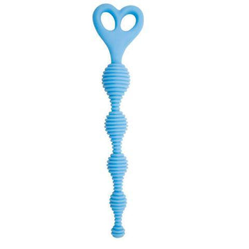 Climax Anal Beads Silicone Stripes Blue