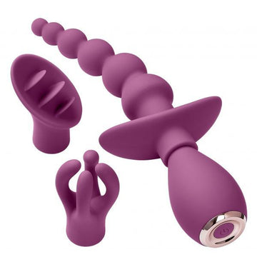 Cloud 9 Health &amp; Wellness Anal Clitoral &amp; Nipple Massager Kit Plum