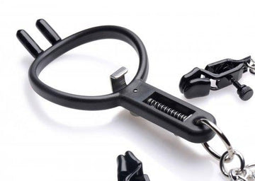 Degraded Mouth Spreader With Nipple Clamps Black